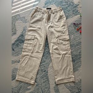 Almost Famous Tan Cargo Pants Straight Leg Cotton Blend